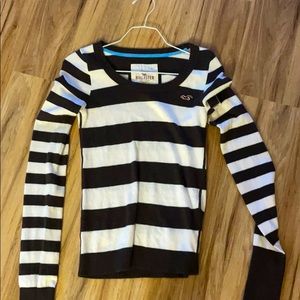 Hollister black and white striped sweater